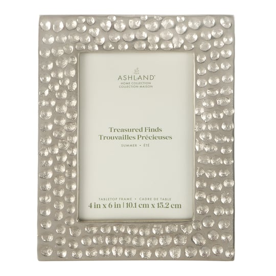 4" x 6" Silver Hammered Metal Tabletop Frame, Treasured Finds by Ashland®